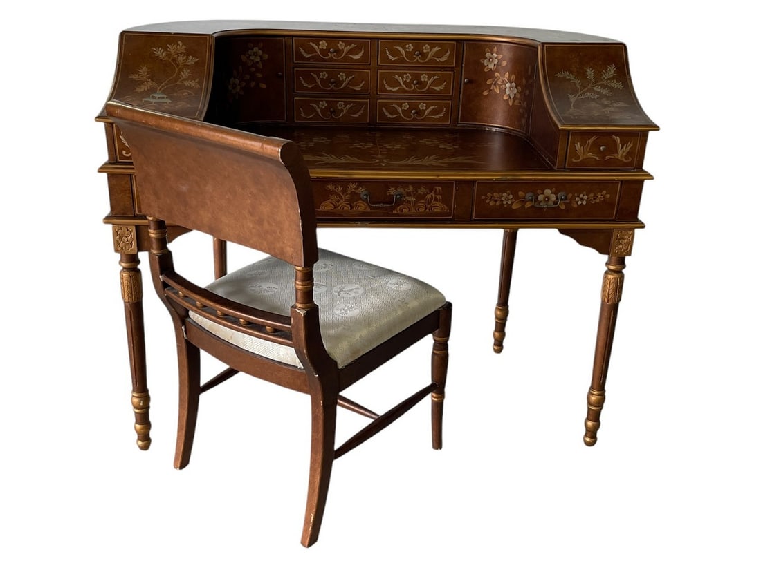 EDWARDIAN CARLTON HOUSE STYLE DESK & CHAIR (1 of 13)