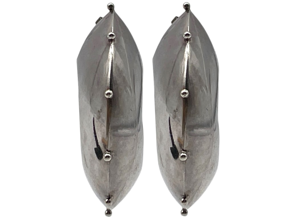 STERLING SILVER LARGE HOOP EARRINGS 15.22G (1 of 6)