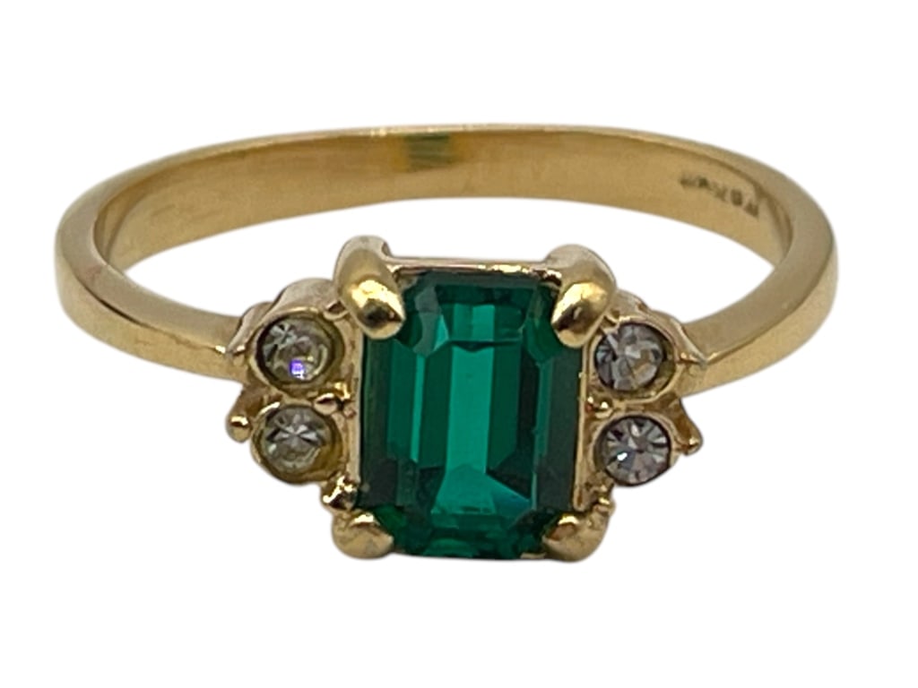 14K GOLD RING W/ EMERALD 2.24G SZ 7.25 (1 of 5)