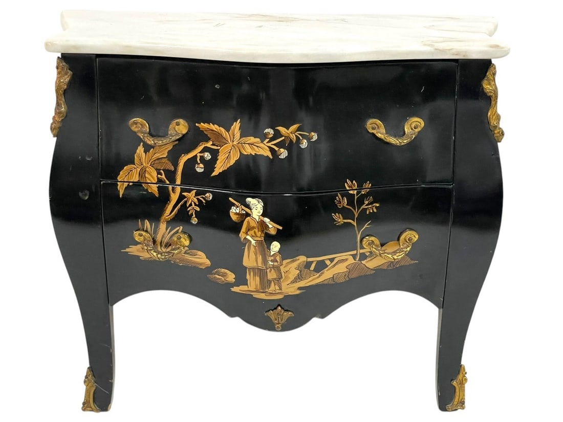 CHINOISERIE BOMBAY CHEST  WITH MARBLE TOP 16" (1 of 6)