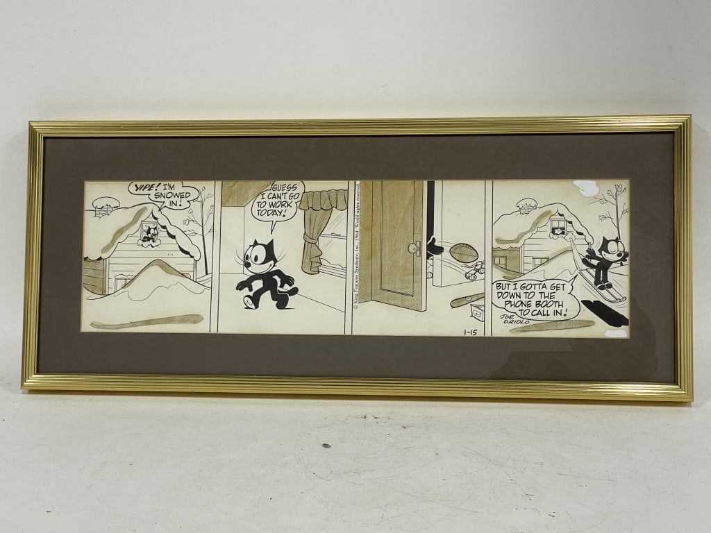 JOE ORIOLO FELIX THE CAT COMIC STRIP DRAWING 23.5" (1 of 5)