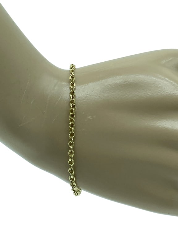 14K GOLD ROUND LINK BRACELET 1.17G (1 of 5)