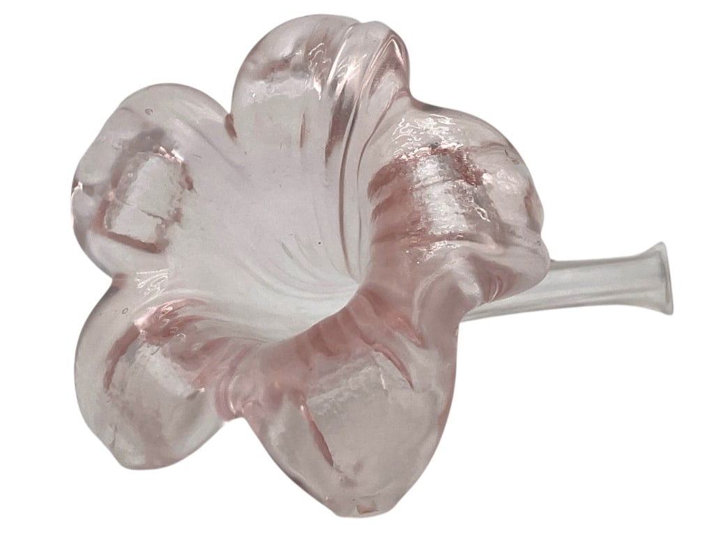 VINTAGE BLOWN GLASS PINK FLOWER 5" (1 of 5)