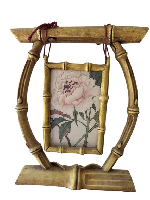 VTG ASIAN FAUX BAMBOO DOUBLE SIDED PHOTO FRAME (1 of 2)