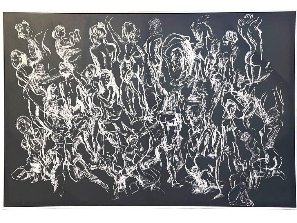 LARGE SILHOUETTES IN MOTION FIGURAL GICLEE 79.5" (1 of 3)