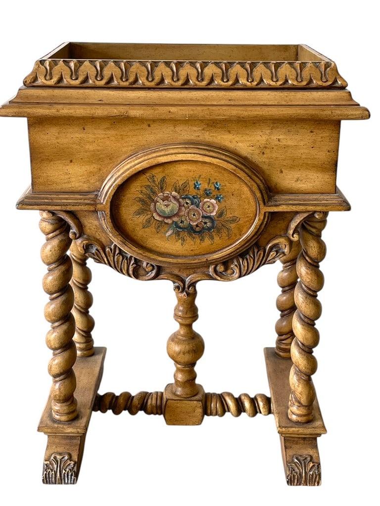 ITALIANATE ANTIQUED SHADOW BOX SIDE TABLE 24" (1 of 6)