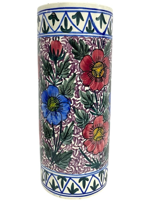 VINTAGE CERAMIC FLORAL UMBRELLA HOLDER 19" (1 of 7)