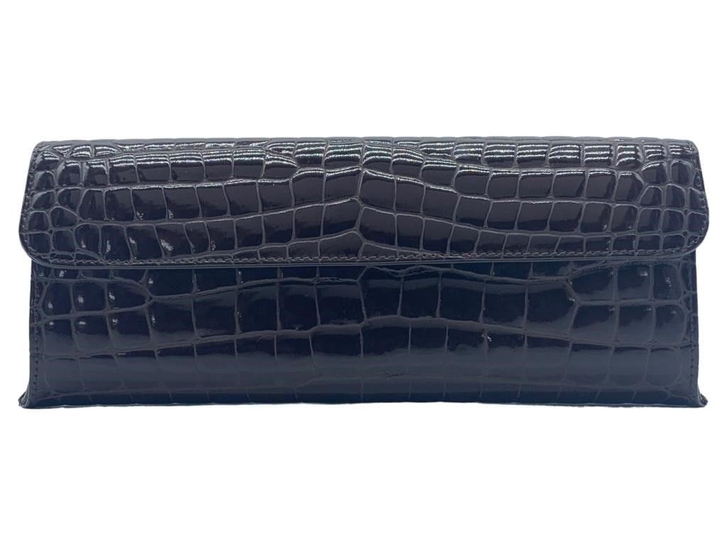 NEW LALO BROWN ITALIAN LEATHER EVENING CLUTCH (1 of 5)