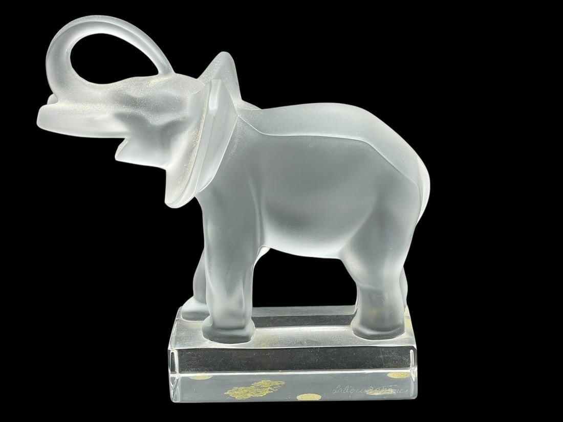 LALIQUE  ELEPHANT FROSTED CRYSTAL SCULPTURE 6" (1 of 6)