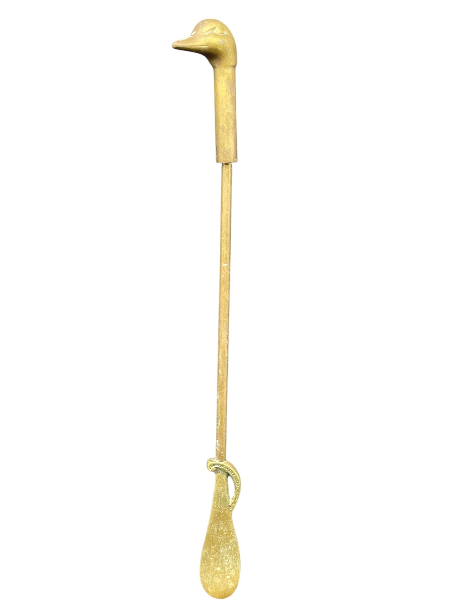 BRASS DUCK HEAD SHOE HORN 19" (1 of 5)