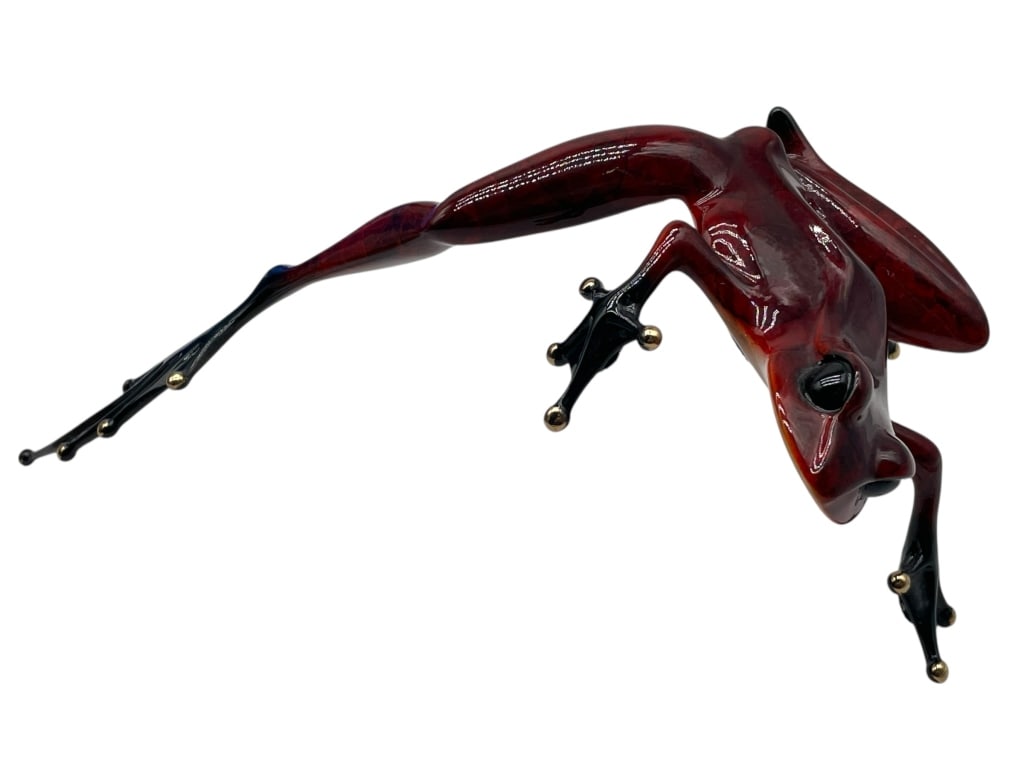 TIM COTTERILL BRONZE RED FROG SCULPTURE 10" (1 of 6)