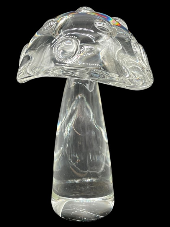 STEUBEN CRYSTAL MUSHROOM FIGURINE 6" (1 of 4)