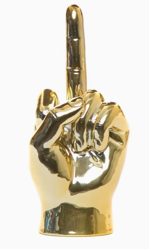 Gold Middle Finger Tabletop-9" Tall (1 of 4)