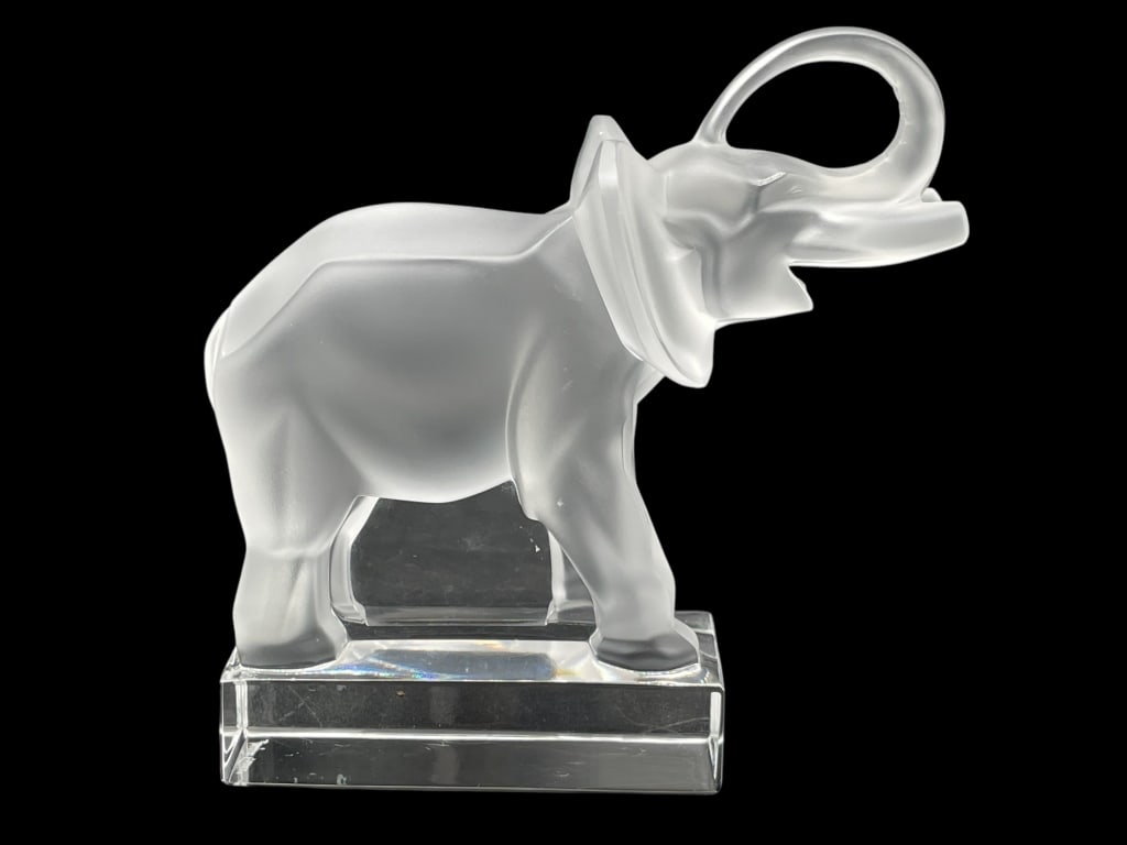 LALIQUE FROSTED GLASS ELEPHANT FIGURINE 6" (1 of 7)