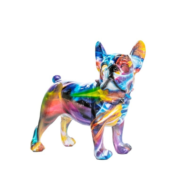 NEW! Hand Painted Smoke Art Bulldog  Sculpture -9. (1 of 4)