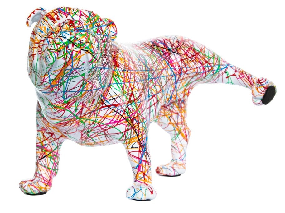 Hand Painted Expressionist Bull Dog with Leg Up -g (1 of 4)