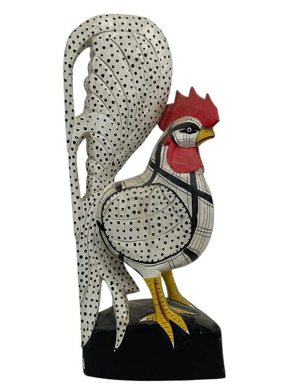 FARMHOUSE RUSTIC WOOD CARVED ROOSTER 23" (1 of 4)