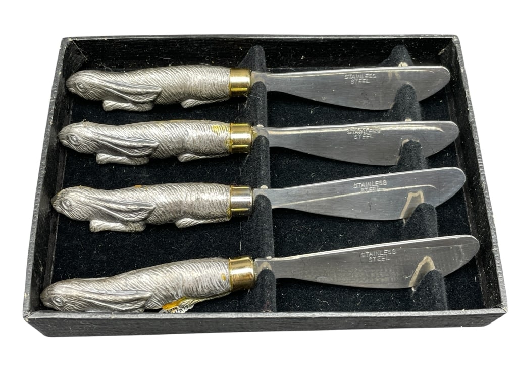 VINTAGE ARTHUR COURT RABBIT SPREADER SET OF 4 (1 of 6)