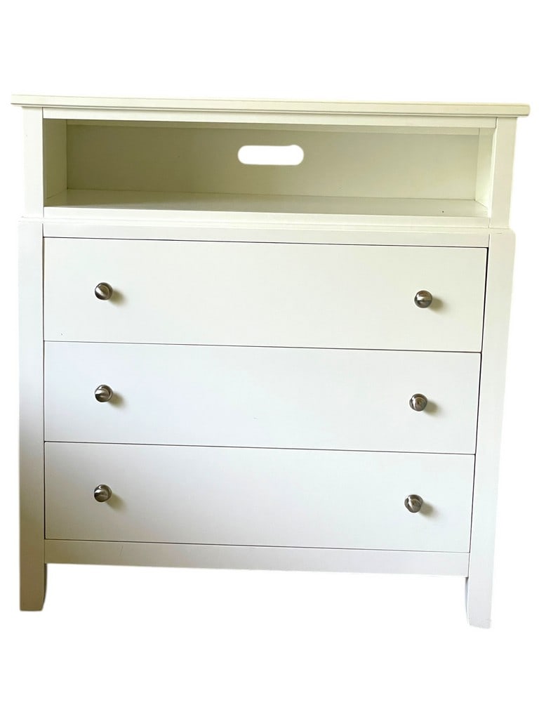 MODERN WHITE END TABLE NIGHT STAND WITH 3 DRAWERS (1 of 5)