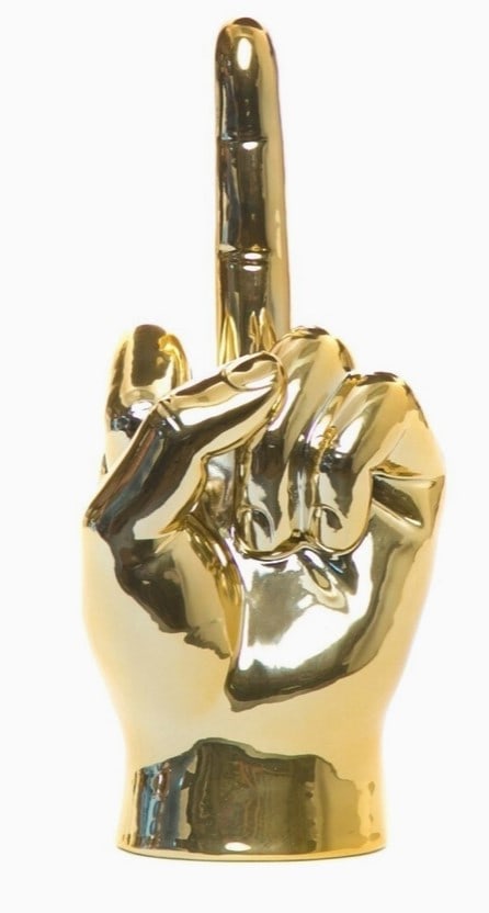 Gold Middle Finger Tabletop-9" Tall (1 of 4)