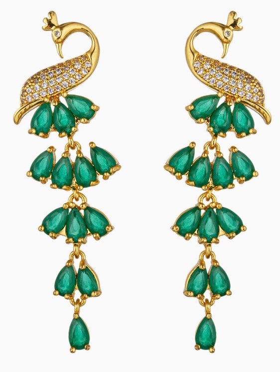 NEW! EYECANDY MONA GREEN 18K GP CZ EARRINGS (1 of 3)