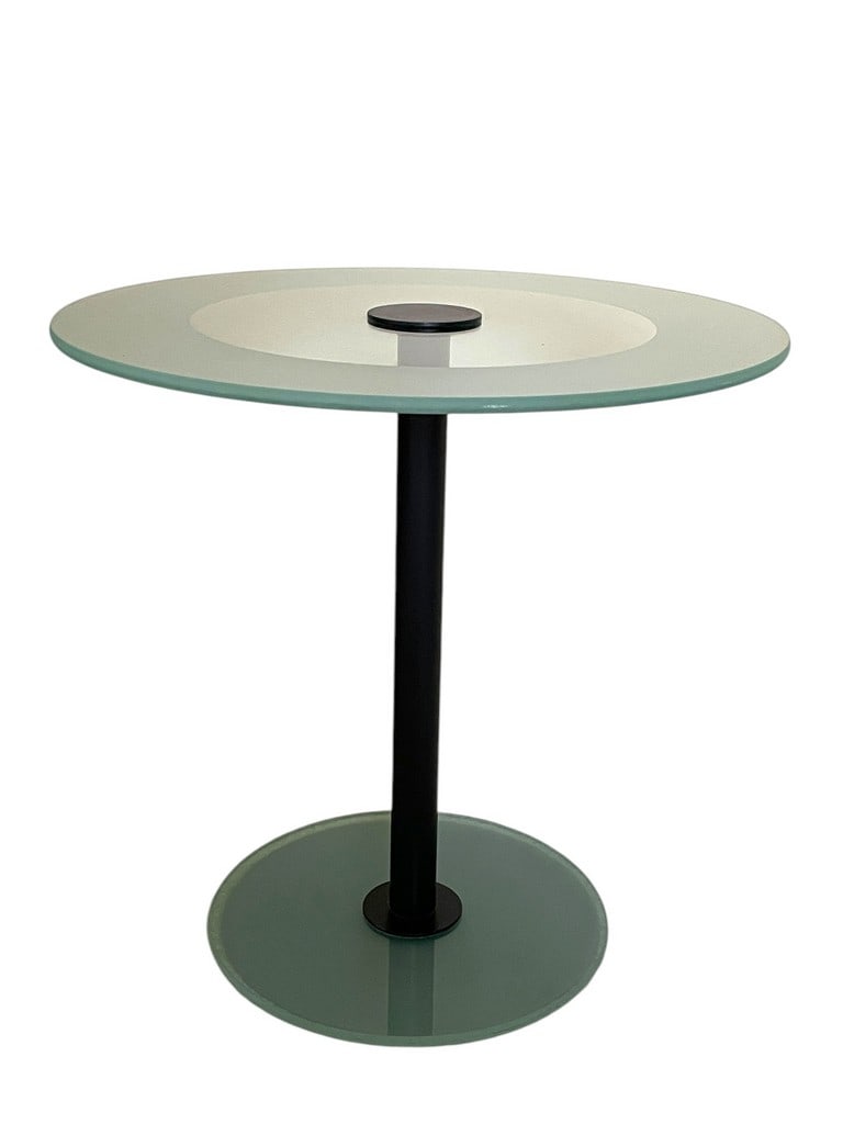 MODERN GLASS ROUND SIDE TABLE / DRINK TABLE (1 of 5)