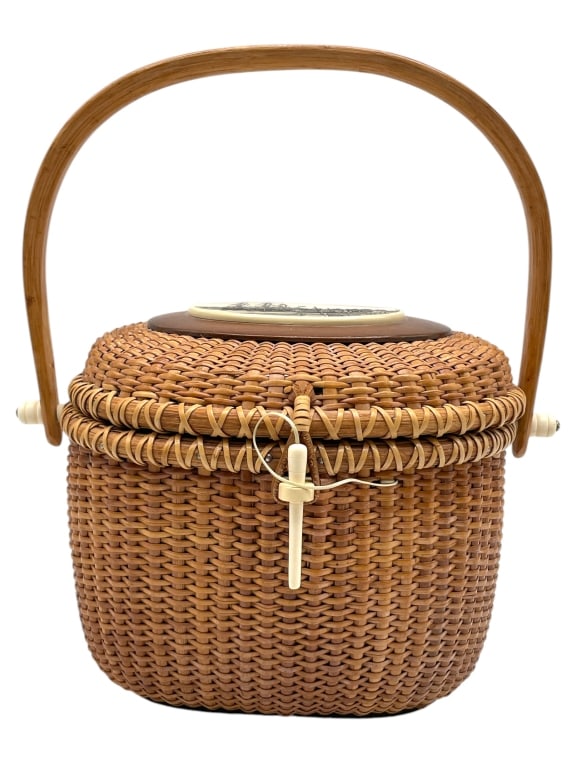 VINTAGE BARLOW NANTUCKET BASKET PURSE 11" (1 of 9)