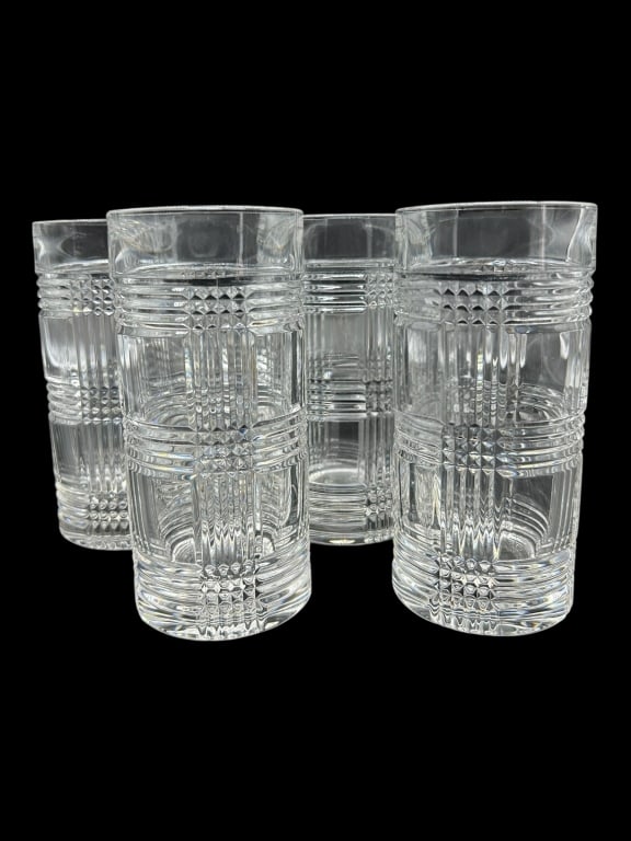 SET OF 4 RALPH LAUREN TALL GLEN PLAID GLASSES (1 of 5)