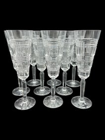 SET OF 6 RALPH LAUREN GLEN PLAID CHAMPAGNE GLASS