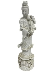 BLANC DE CHINE GUANYIN STATUE 24"