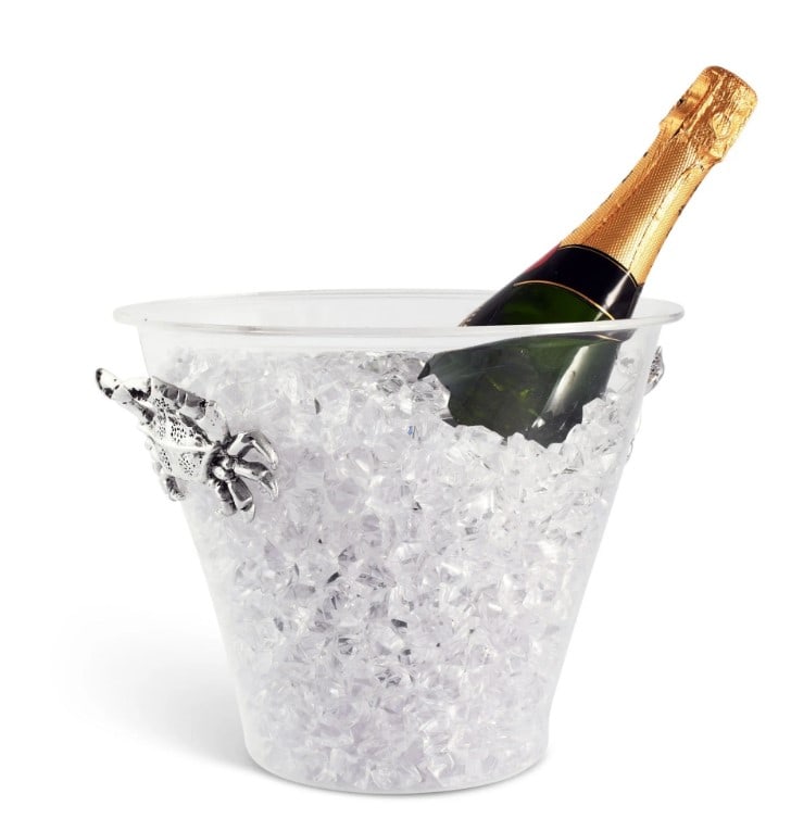 NEW! ARTHUR COURT CRAB HANDLE ICE BUCKET W BOX: NEW! ARTHUR COURT CRAB HANDLE ICE BUCKET -Bring coastal charm to your backyard barbecue or poolside soiree with this crab handle acrylic ice bucket. Detailed aluminum crabs add a clever touch to this 