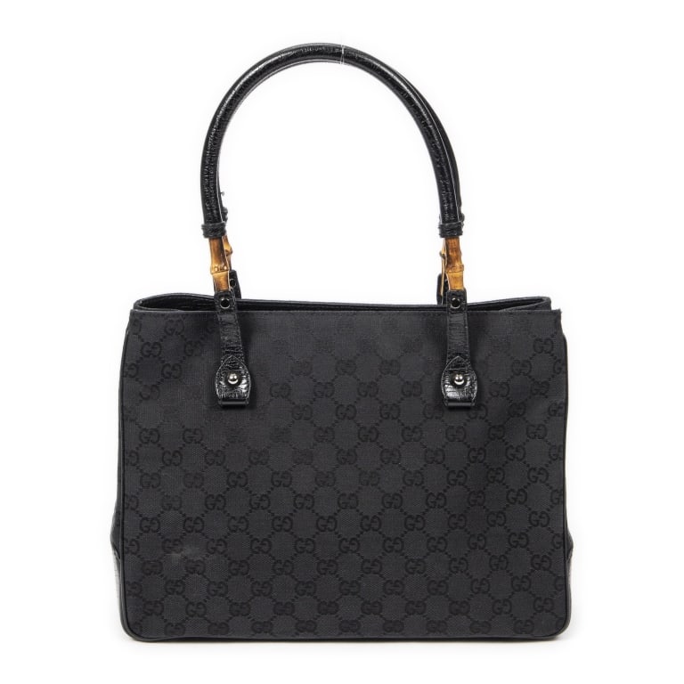 GUCCI SQUARE BAMBOO CANVAS SHOULDER BAG (1 of 11)