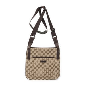 GUCCI FRONT SLIP POCKET CANVAS SHOULDER BAG