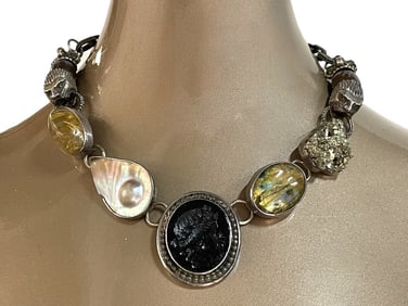 REBECCA COLLINS STERLING & GEMSTONE NECKLACE