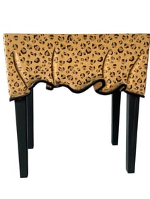 LEOPARD-PRINT DRAPED WOOD ACCENT TABLE 26"