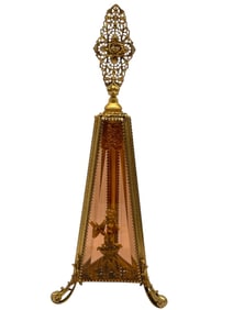 VINTAGE GOLD FILIGREE PERFUME DECANTER 14"