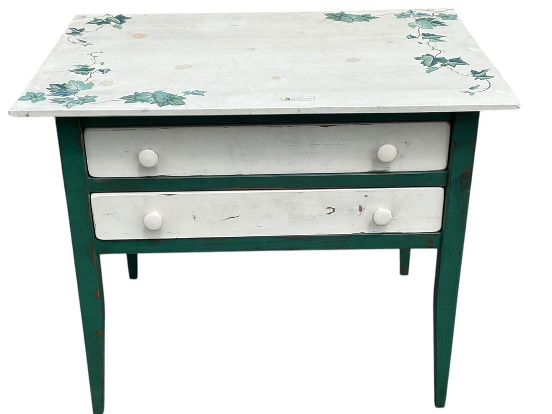 FARMHOUSE STYLE 2 DRAWER SIDE TABLE 30" (1 of 5)