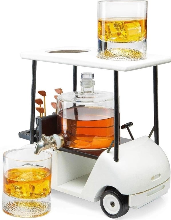 NEW IN BOX Golf Cart Whiskey Decanter & Ball Glass (1 of 4)