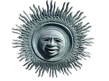 LARGE METAL SUN WALL SCULPTURE 43"