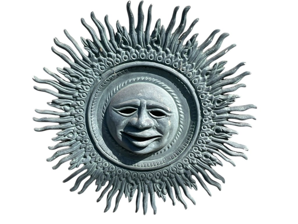 LARGE METAL SUN WALL SCULPTURE 43" (1 of 5)