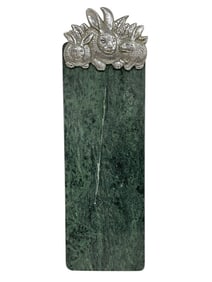 ARTHUR COURT MARBLE & PEWTER BUNNY CHEESE BOARD