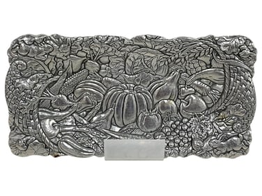 ARTHUR COURT PEWTER HARVEST CORNUCOPIA TRAY 12"