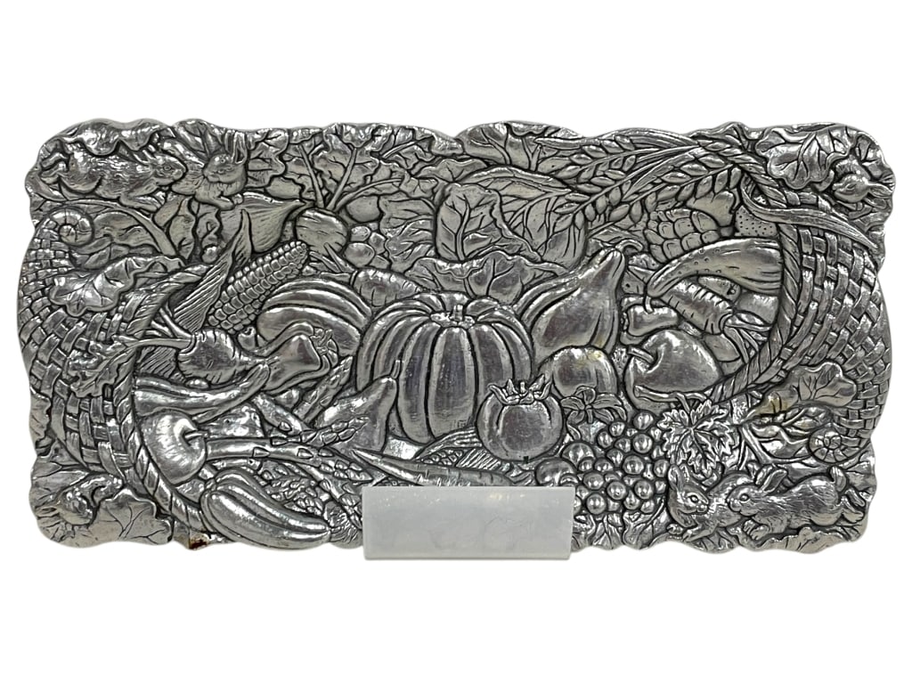 ARTHUR COURT PEWTER HARVEST CORNUCOPIA TRAY 12" (1 of 6)