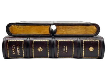 MAITLAND SMITH LEATHER BOUND FAUX BOOK BOX 10"