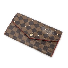LOUIS VUITTON STUDDED SARAH COATED CANVAS WALLET