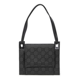 GUCCI SQUARE FLAP CANVAS SHOULDER BAG
