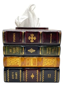 MAITLAND SMITH FAUX BOOK TISSUE BOX HOLDER 7"