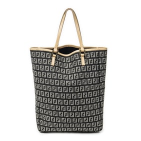 FENDI VERTICAL TOTE CANVAS HANDBAG
