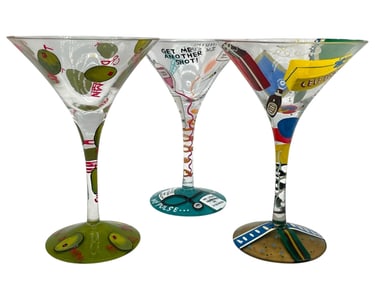 SET OF 3 LOLITA MARTINI GLASSES 7"