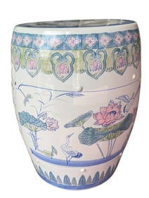 VTG CHINESE FAMILLE ROSE PORCELAIN GARDEN SEAT